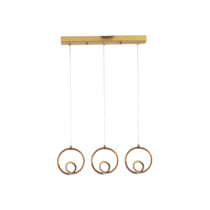 LC0821 LÁMPARA COLGANTE LED 30W CIRCULOS DORADOS, LUZ AMARILLA