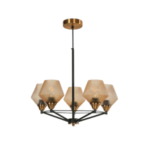 LC1806 Lámpara colgante 5 luces negro/bronce