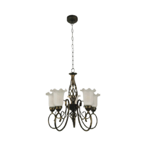 LC3244 LÁMPARA COLGANTE DORADO CON NEGRO DE 5 LUCES