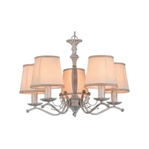 LC3601 LÁMPARA COLGANTE 5 COPAS TELA COLOR BLANCO