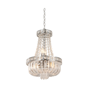 LC3915 LÁMPARA COLGANTE CRISTAL CROMO 5 LUCES 40W