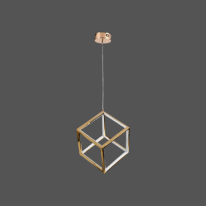 LC4749 LÁMPARA COLGANTE CUBO DORADO, 3 TONOS DE LUZ