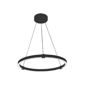 LC5614D LÁMPARA COLGANTE LED 30W NEGRO CIRCULAR, LUZ AMARILLA