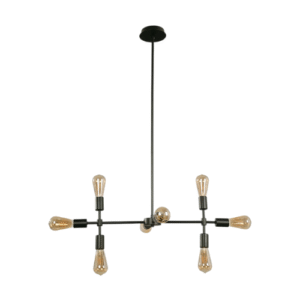 LC5727 LÁMPARA COLGANTE 8 LUCES, NEGRO