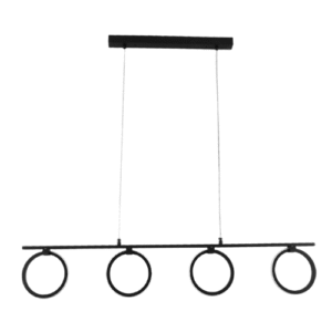 LC5762 LÁMPARA COLGANTE LED NEGRA 4 CIRCULOS 35W, 3 TONOS DE LUZ