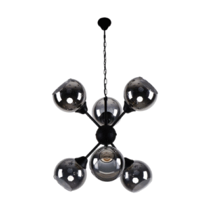 LC5828 LÁMPARA COLGANTE 6 LUCES VIDRIO HUMO