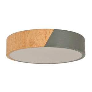 LT1521 LÁMPARA DE TECHO LED 12W 9" GRIS/MADERA, 3 TONOS DE LUZ