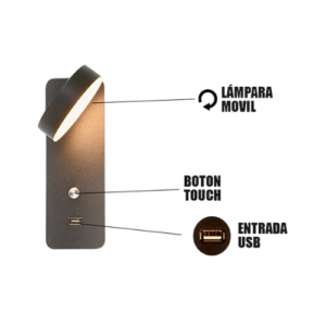 LP2517 LÁMPARA DE PARED LED 5W NEGRA