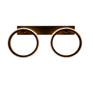 LP5720 LÁMPARA DE PARED LED 18W 2 AROS NEGROS, LUZ CÁLIDA