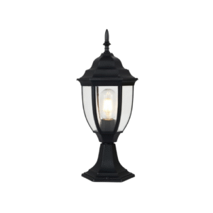LP6713 LÁMPARA MINI POSTE FAROL NEGRO REDONDO 1 LUZ