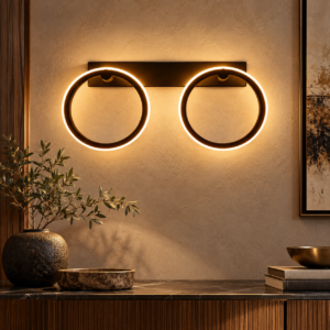 LP5720 LÁMPARA DE PARED DOS AROS NEGROS
