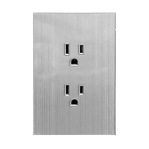 AR1430 TOMACORRIENTE DOBLE PLATEADO PREMIUM