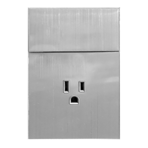 IN2047 INTERRUPTOR + TOMACORRIENTE PLATEADO PREMIUM