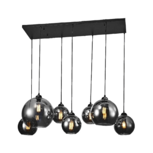 LC0602 LÁMPARA COLGANTE 7 LUCES VIDRIO HUMO