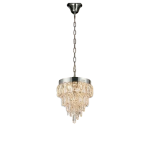 LC5844 LÁMPARA COLGANTE LED CRISTAL CROMO 3 TONOS DE LUZ