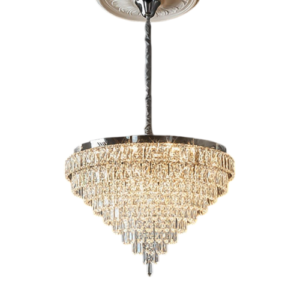 LC5846 LÁMPARA COLGANTE LED CRISTAL CROMO 3 TONOS DE LUZ