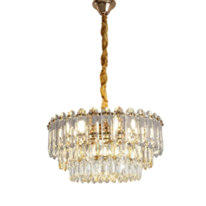 LC5852 LÁMPARA COLGANTE CRISTAL DORADA 6 LUCES