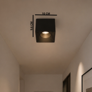 LT5407 LÁMPARA DE TECHO CUBO NEGRO 1LUZ GU10