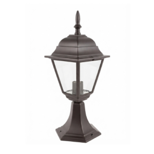 LP6110 LÁMPARA MINI POSTE FAROL CAFÉ CUADRADO 2 LUCES E27 15x6.29"