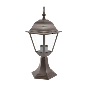 LP6110 LÁMPARA MINI POSTE FAROL CAFÉ CUADRADO 2 LUCES E27 15x6.29"