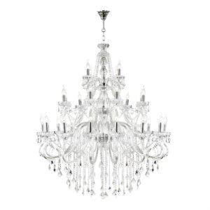 LC0807 LÁMPARA CHANDELIER VIDRIO CLARO 28 LUCES E14