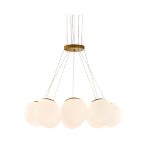 LC3231 LÁMPARA COLGANTE 7 LUCES GLOBO BLANCO