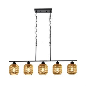 LC3522 LÁMPARA COLGANTE RATTÁN 5 LUCES E27