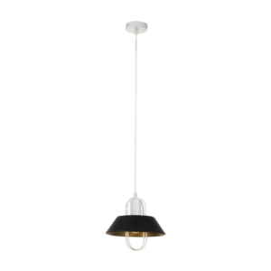 LC4008 LÁMPARA COLGANTE 1 LUZ T/CHINO NEGRA