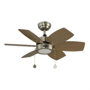 LV0516 VENTILADOR DE TECHO LED NÍQUEL SATINADO 12W