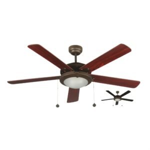 LV0519 VENTILADOR DE TECHO 5 ASPAS MADERA 2 LUCES E27