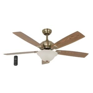 LV0858 VENTILADOR DE TECHO 5 ASPAS CAFÉ CLARO 2 LUCES E27