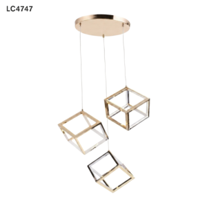 LC4747 COLGANTE LED 3 CUBOS DORADA
