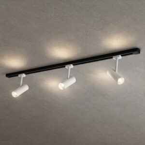 KIT DE 3 SPOTS COLOR BLANCO EN RIEL DE 1 METRO NEGRO O BLANCO