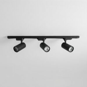 KIT DE 3 SPOTS DE 12W COLOR NEGRO EN RIEL DE 1 METRO