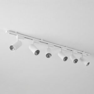 KIT DE 6 SPOTS DE 12W COLOR BLANCO EN RIEL DE 2 METROS